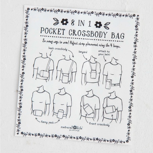 Natural Life 8-in-1 Pocket Crossbody - Taupe Watercolor Patchwork - Picture 3 of 6